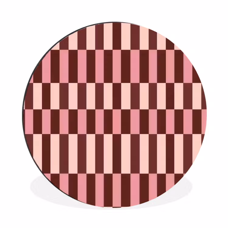Roze - Rood - Blokjes Wandcirkel aluminium klein 190 -3d