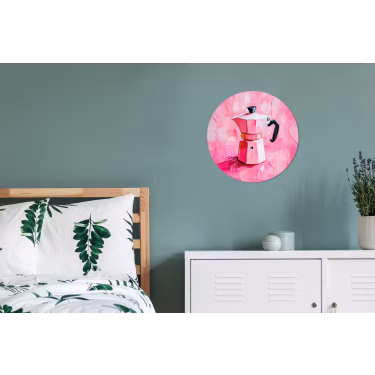 Roze - Verf - Coffee Wandcirkel aluminium klein -slaapkamer