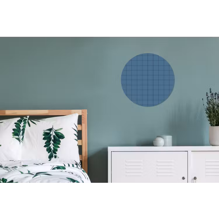 Ruiten - Geometrisch - Blauw Wandcirkel aluminium klein 190 -slaapkamer
