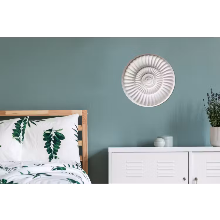 Schelp - Spiraal - Wit Wandcirkel aluminium klein -slaapkamer