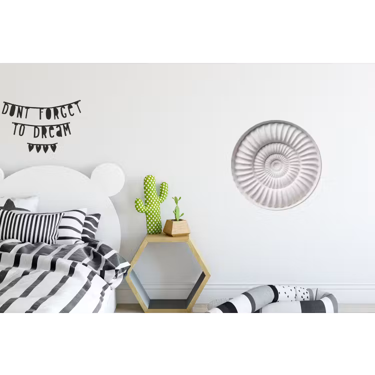 Schelp - Spiraal - Wit Wandcirkel aluminium klein -kinderkamer