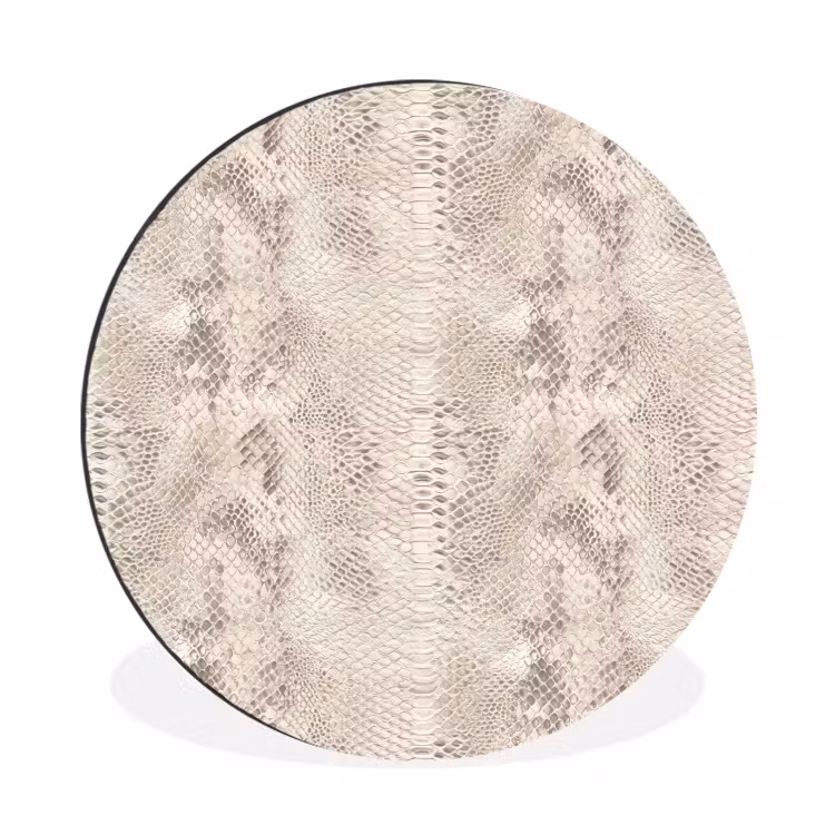 Slang - Patroon - Beige Wandcirkel aluminium klein 190 -3d