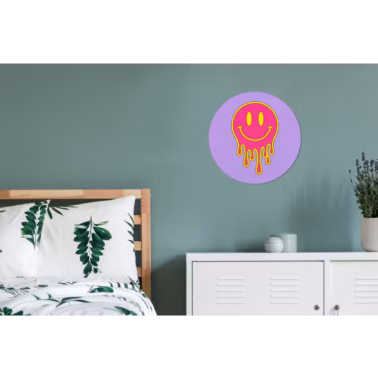 Smiley - Drip - Neon Wandcirkel aluminium klein -slaapkamer