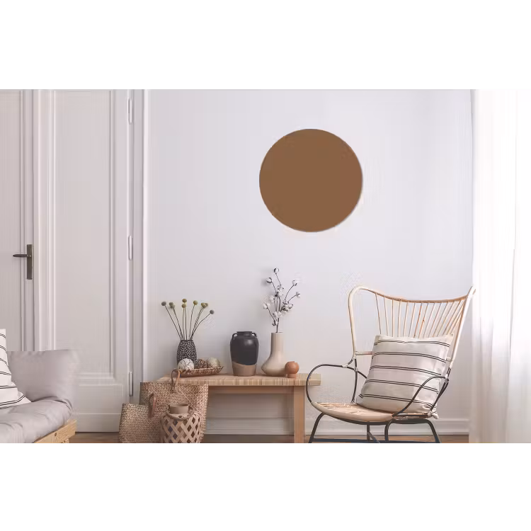 Soft - Walnut - Bruin Wandcirkel aluminium klein 190 -woonkamer