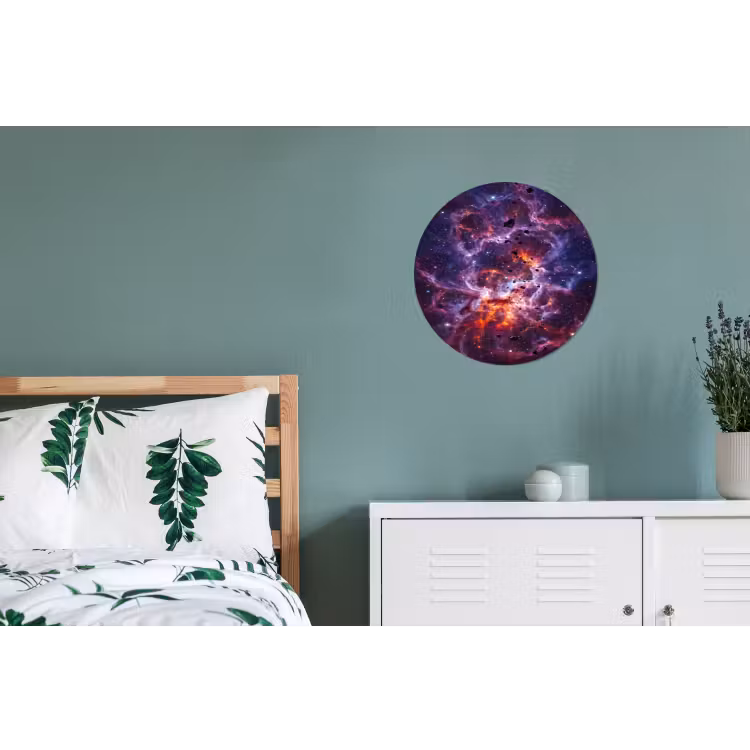 Space - Stars - Abstract - Colorful Wandcirkel aluminium klein -slaapkamer