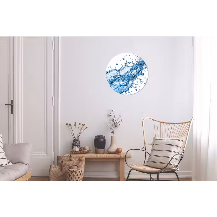 Spash - Water - Blauw Wandcirkel aluminium klein -woonkamer