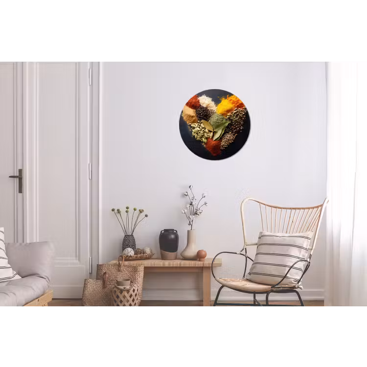 Specerijen - Mix - Hartvorm - Zwart Wandcirkel aluminium klein -woonkamer