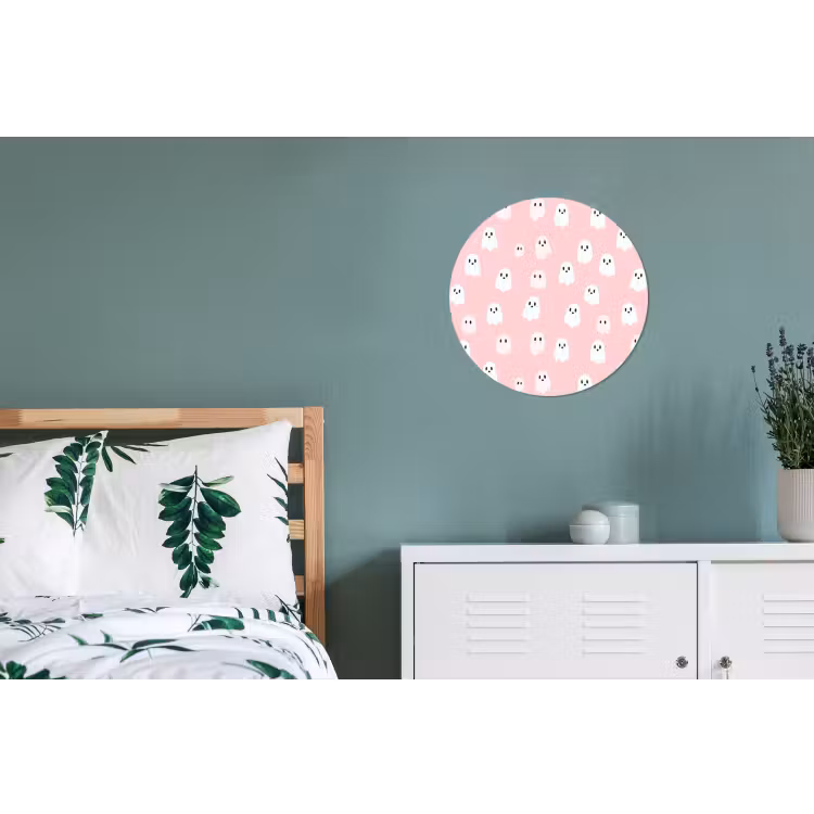 Spookjes - Patroon - Roze Wandcirkel aluminium klein 190 -slaapkamer