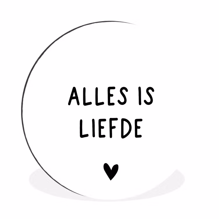 Spreuken - Alles is liefde - Bløf - Quotes Wandcirkel aluminium klein -3d