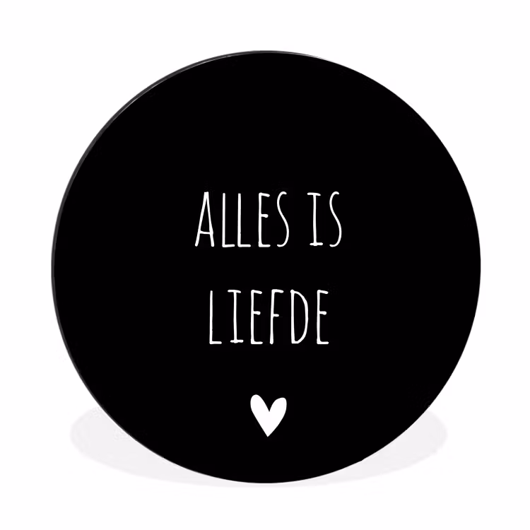 Spreuken - Alles is liefde - Quotes - Bløf Wandcirkel aluminium klein -3d