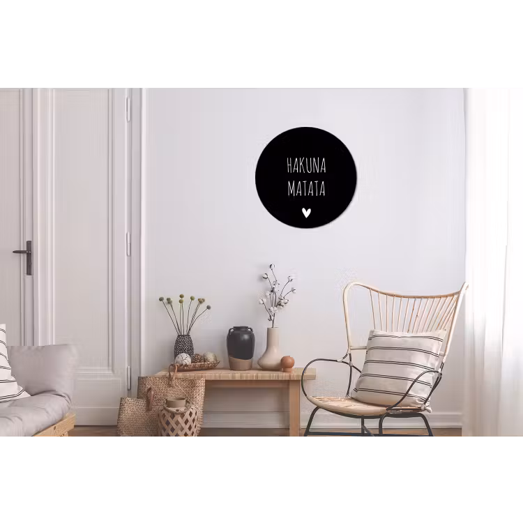 Spreuken - Hakuna matata - Quotes Wandcirkel aluminium klein -woonkamer