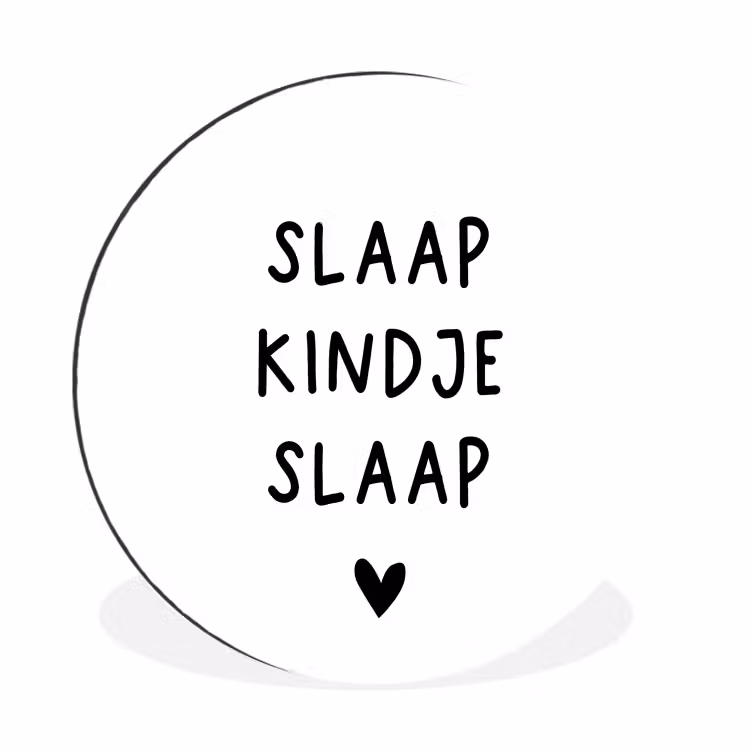 Spreuken - Quotes - Slaap kindje slaap Wandcirkel aluminium klein -3d