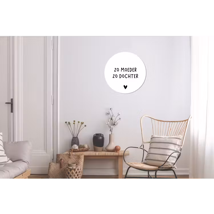 Spreuken - Zo moeder zo dochter - Quotes - Mama - Dochter Wandcirkel aluminium klein -woonkamer