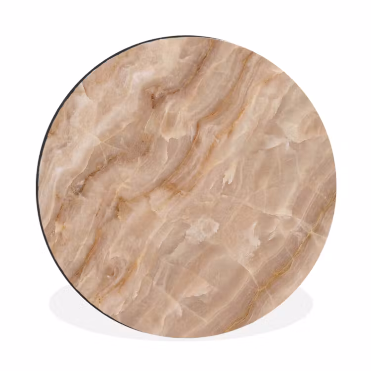 Steen - Ader - Natuur - Modern - Beige Wandcirkel aluminium klein -3d