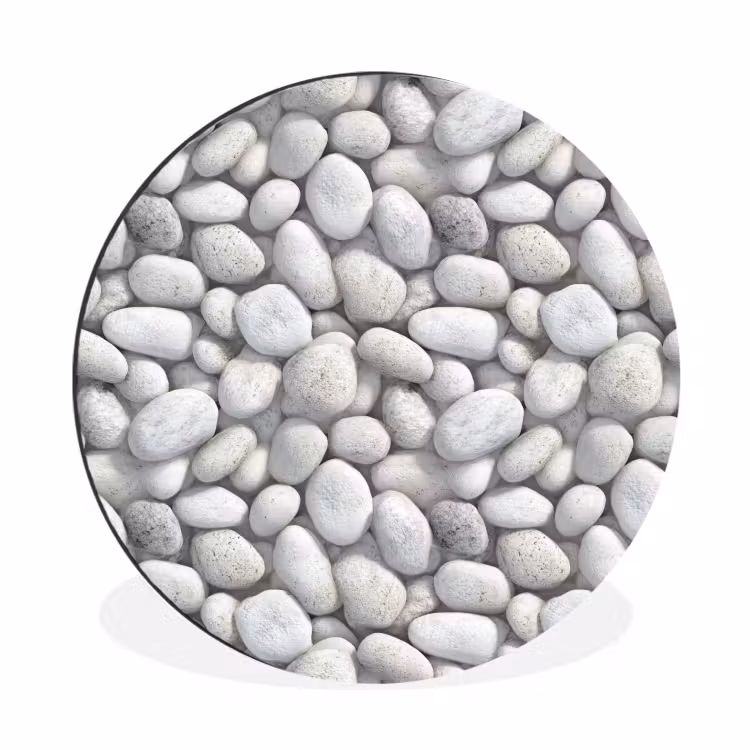 Steentjes - Grijs - Ovaal Wandcirkel aluminium klein 190 -3d