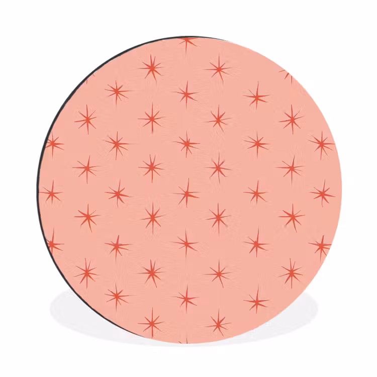 Sterretjes - Patroon - Oranje Wandcirkel aluminium klein 190 -3d