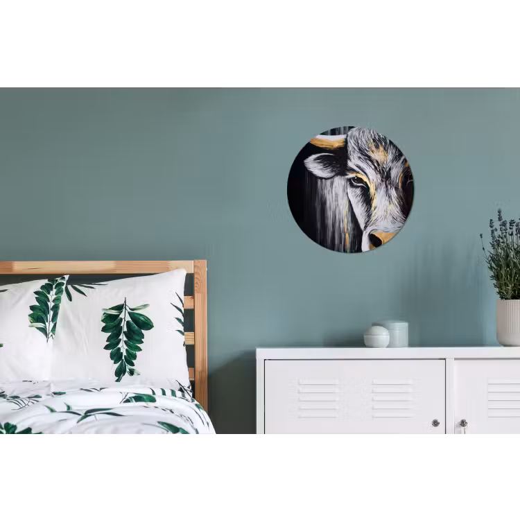 Stier - Hoorns - Snuit - Goud Wandcirkel aluminium klein -slaapkamer