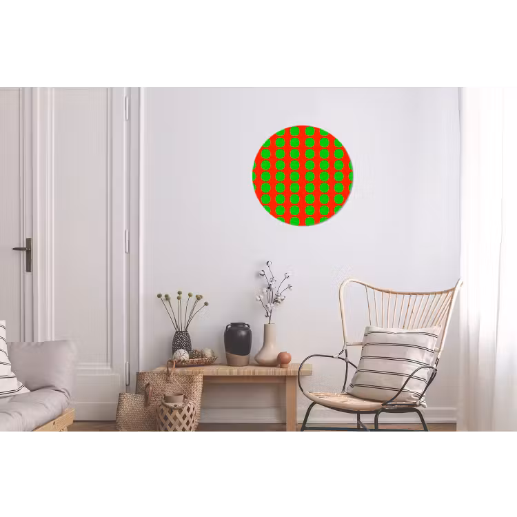 Stippen - Patroon - Groen Wandcirkel aluminium klein 190 -woonkamer