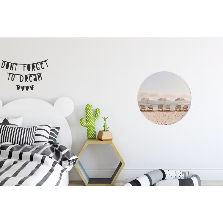 Strand - Stoelen - Parasol Wandcirkel aluminium klein -kinderkamer