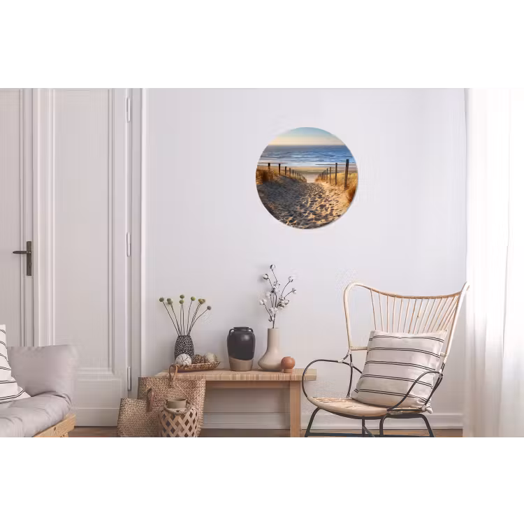 Strand - Zee - Nederland - Duinen - Zon Wandcirkel aluminium klein -woonkamer