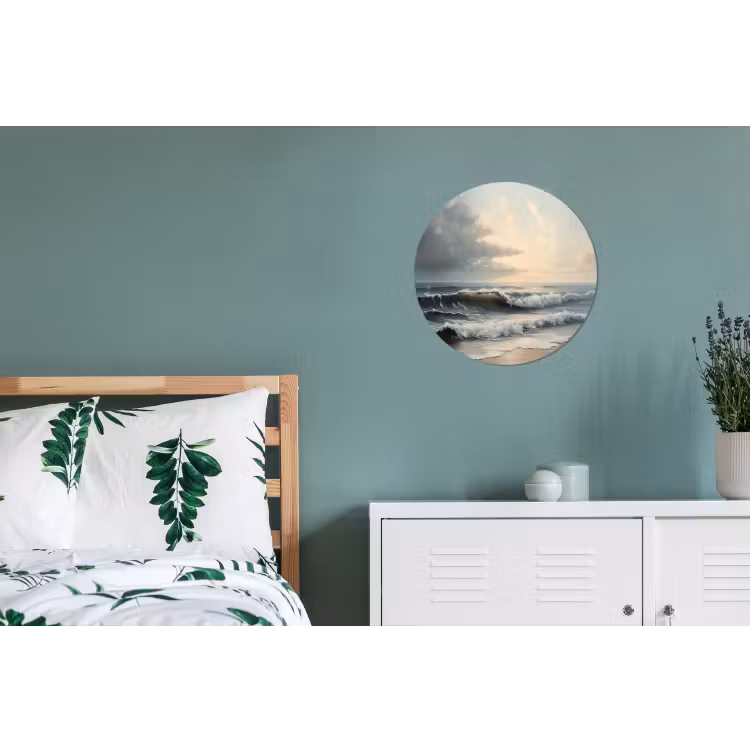 Strand - Zee - Zonsondergang Wandcirkel aluminium klein -slaapkamer