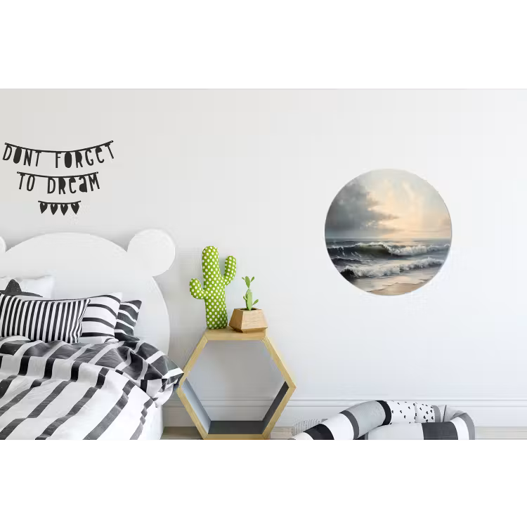 Strand - Zee - Zonsondergang Wandcirkel aluminium klein -kinderkamer