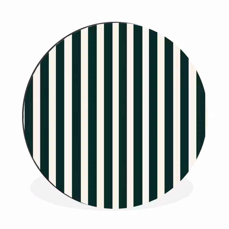 Strepen - Klassiek - Groen Wandcirkel aluminium klein 190 -3d