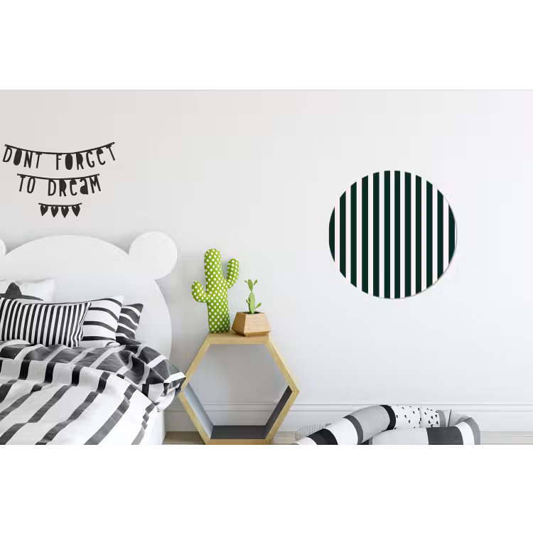 Strepen - Klassiek - Groen Wandcirkel aluminium klein 190 -kinderkamer
