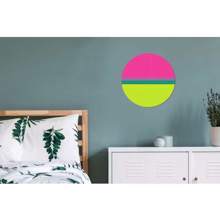 Strepen - Modern - Kleurrijk Wandcirkel aluminium klein -slaapkamer
