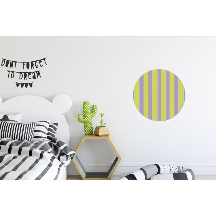 Strepen - Patroon - Groen Wandcirkel aluminium klein 190 -kinderkamer
