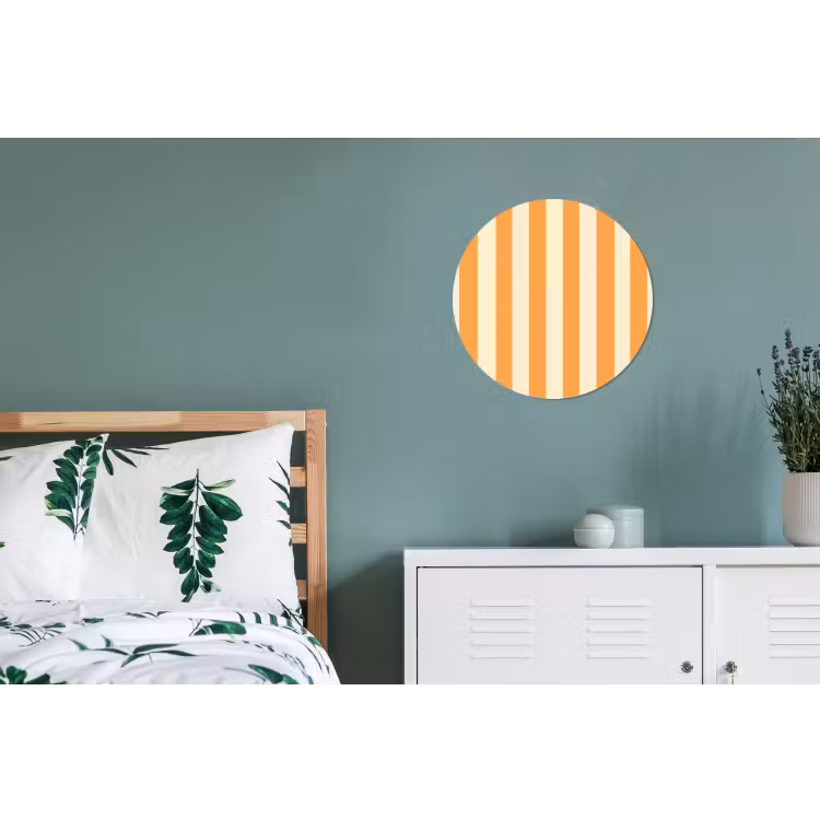Strepen - Patroon - Oranje Wandcirkel aluminium klein 190 -slaapkamer