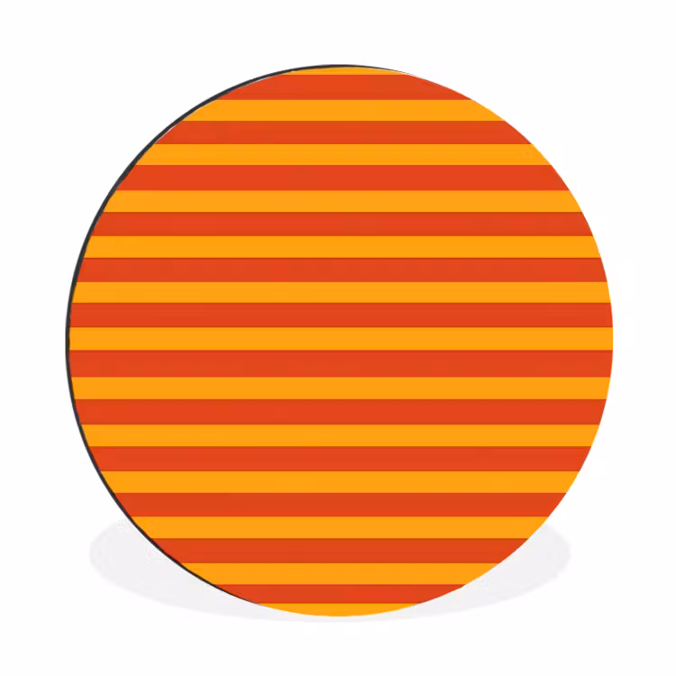 Strepen - Patroon - Oranje Wandcirkel aluminium klein 190 -3d