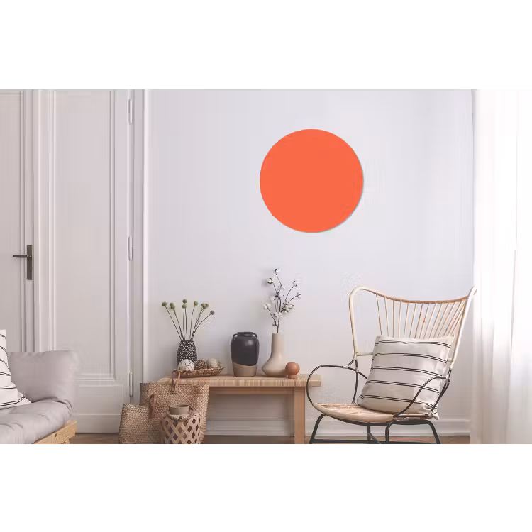 Sunset - Salmon - Oranje Wandcirkel aluminium klein 190 -woonkamer