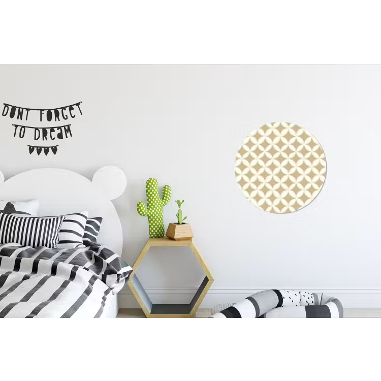 Symmetrisch - Motief - Beige Wandcirkel aluminium klein 190 -kinderkamer