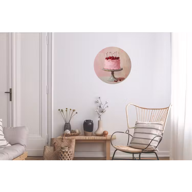 Taart - Pink - Cherry Wandcirkel aluminium klein -woonkamer