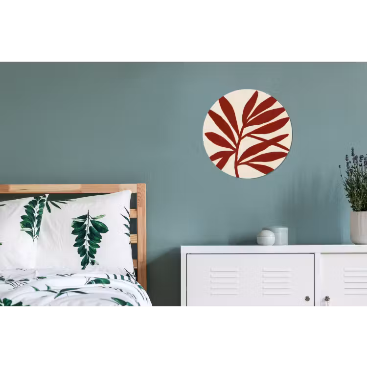 Tak - Bladeren - Rood Wandcirkel aluminium klein -slaapkamer
