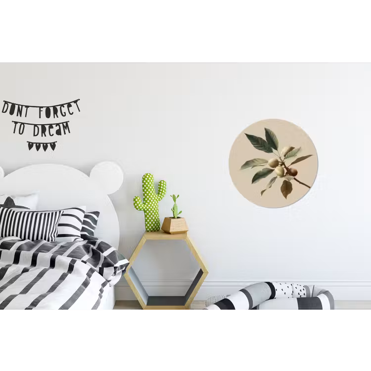 Tak - Groene Bladeren - Vruchten Wandcirkel aluminium klein -kinderkamer