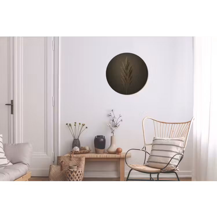 Tak - Pluimgras - Donkerbruin Wandcirkel aluminium klein -woonkamer