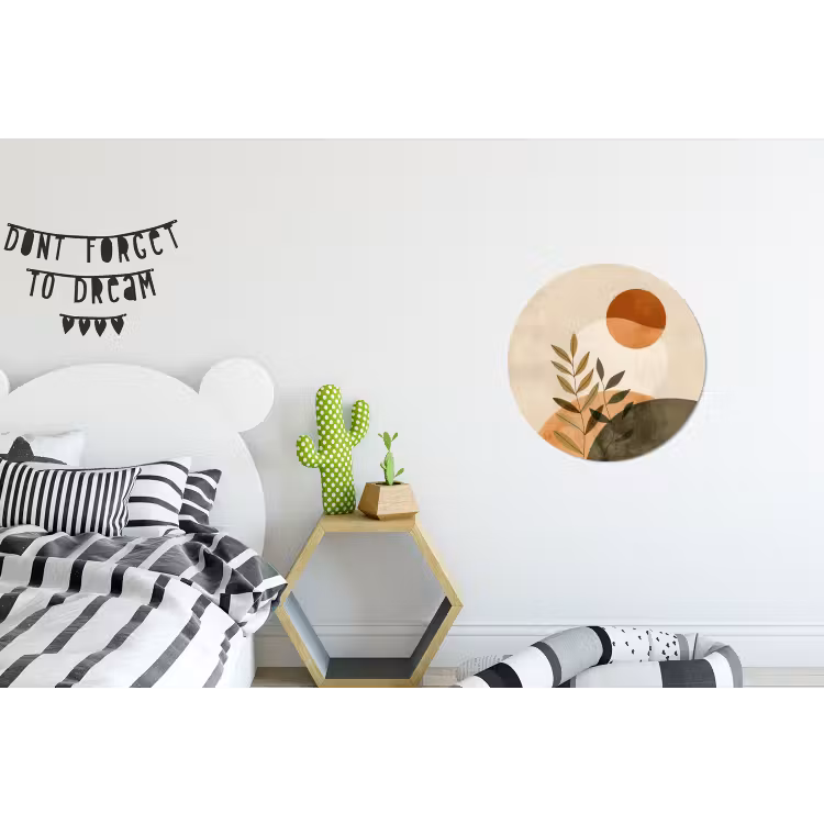 Takken - Vormen - Abstract Wandcirkel aluminium klein -kinderkamer