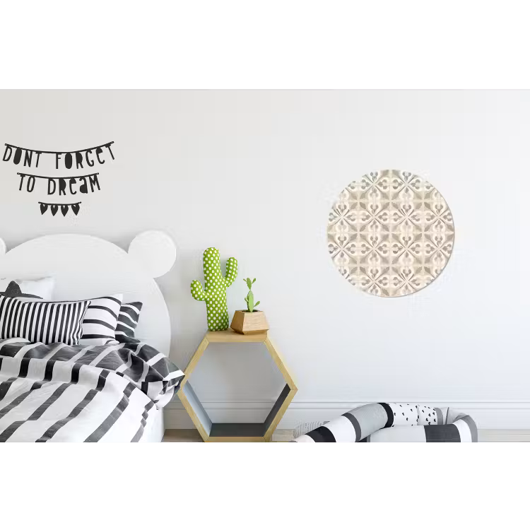 Tegel - Motief - Beige Wandcirkel aluminium klein 190 -kinderkamer