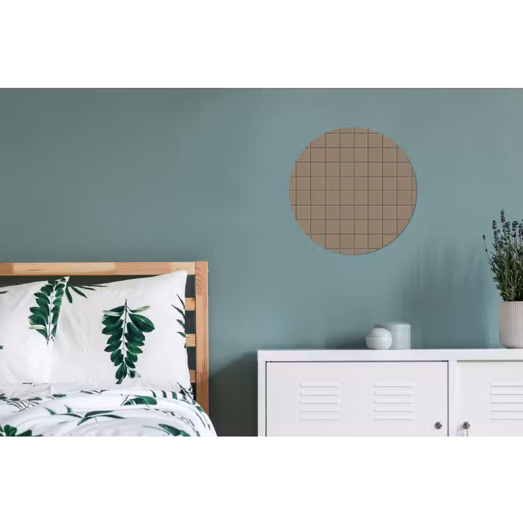 Tegel - Patroon - Taupe Wandcirkel aluminium klein 190 -slaapkamer