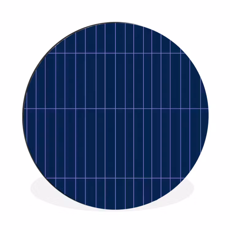 Tegels - Langwerpig - Blauw Wandcirkel aluminium klein 190 -3d