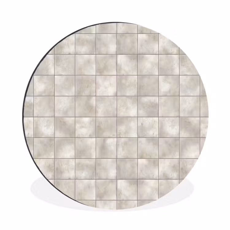 Tegels - Natuurlijk - Grijs Wandcirkel aluminium klein 190 -3d