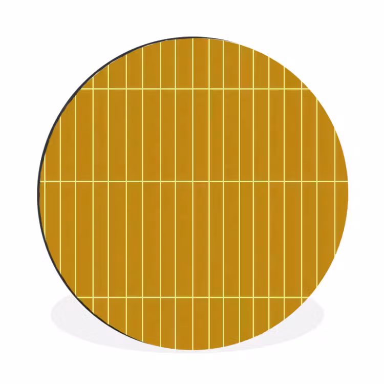 Tegels - Verticaal - Mosterdgeel Wandcirkel aluminium klein 190 -3d