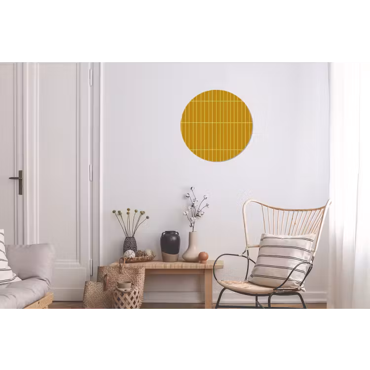 Tegels - Verticaal - Mosterdgeel Wandcirkel aluminium klein 190 -woonkamer