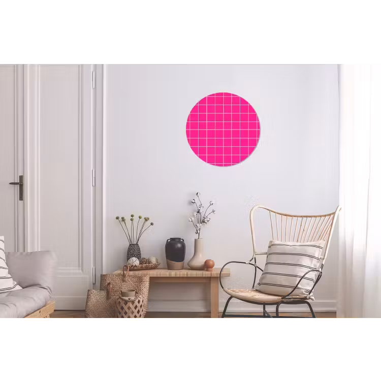 Tegels - Vierkant - Fuchsia Wandcirkel aluminium klein 190 -woonkamer