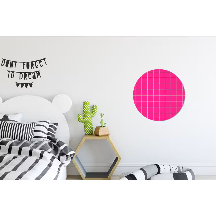 Tegels - Vierkant - Fuchsia Wandcirkel aluminium klein 190 -kinderkamer