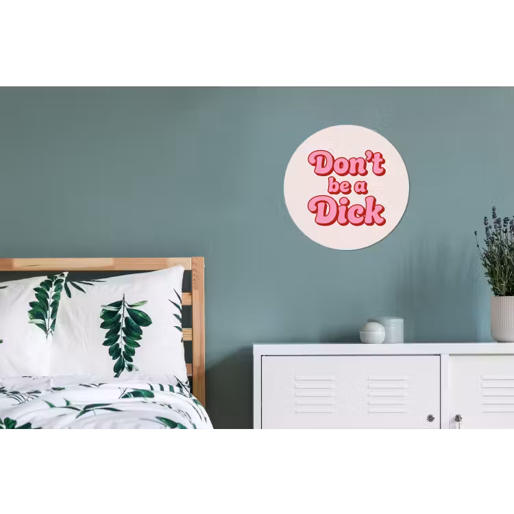 Tekst - Boodschap - Roze Wandcirkel aluminium klein -slaapkamer