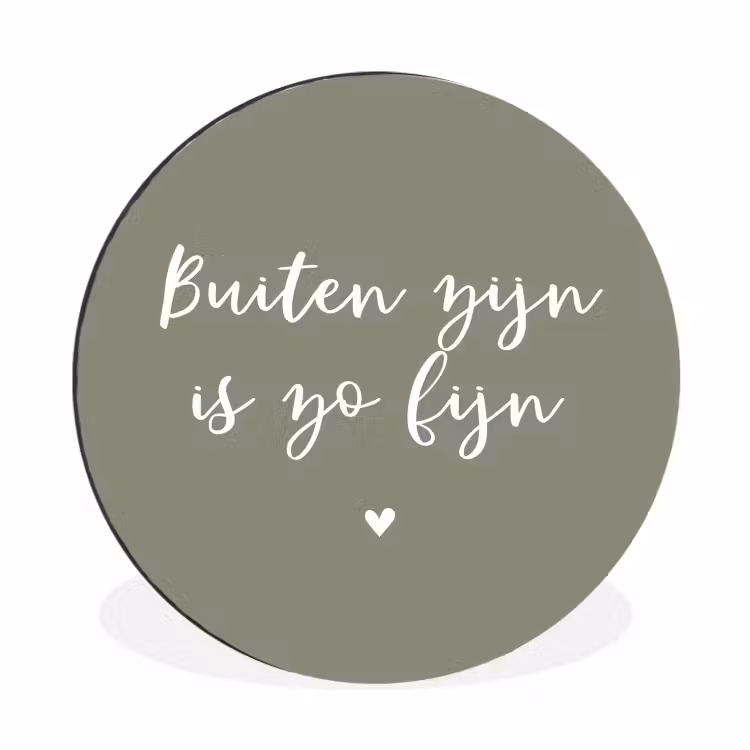 Tekst - Buiten zijn is zo fijn - Zomer - Spreuken Wandcirkel aluminium klein -3d