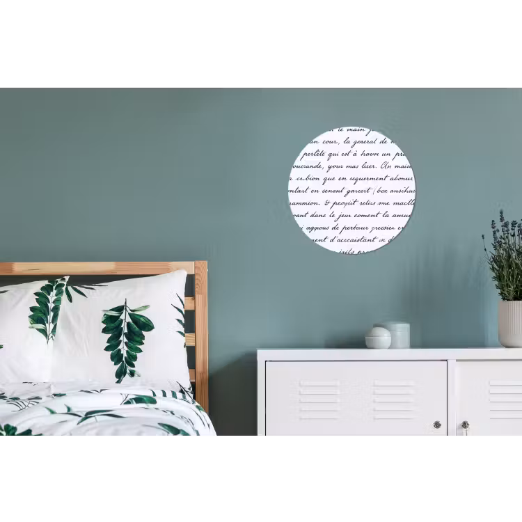 Tekst - Handschrift - Klassiek - ZwartWit Wandcirkel aluminium klein -slaapkamer